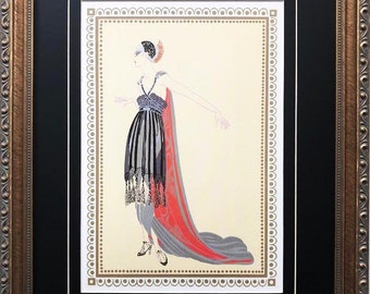 Erte "Seductress" Nueva impresión PERSONALIZADA FRAMED