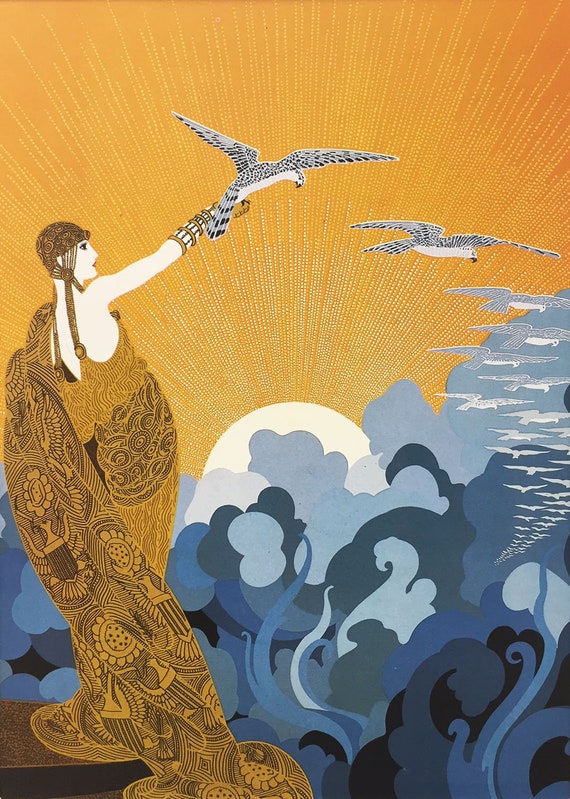 vintage 額縁/ERTE Vintage Circle Gallery Erté Numbers Poster, Circa 1980s