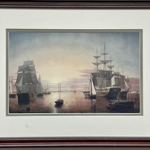 Fitz H. Lane "Boston Harbor" (About 1850-1855)  FRAMED Art