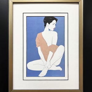 Patrick Nagel &quot;Untitled #88&quot; CUSTOM FRAMED Art Deco Print
