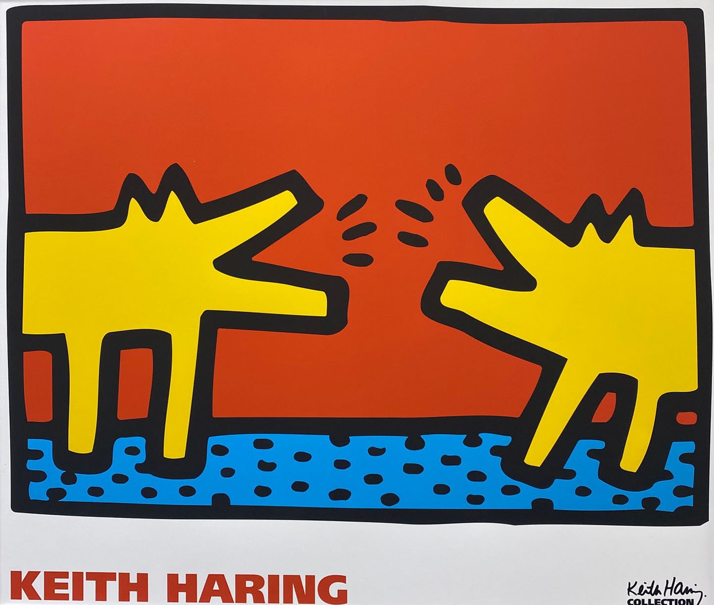 キース・ヘリング「無題 1989 犬たち」額入りポップアート