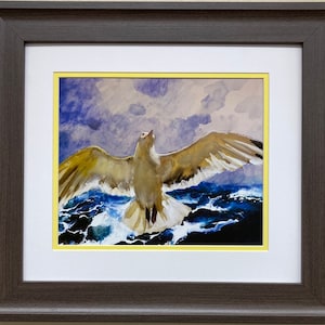 Jamie Wyeth &quot;Gull Rising&quot; CUSTOM FRAMED Art Andrew Americana Ocean