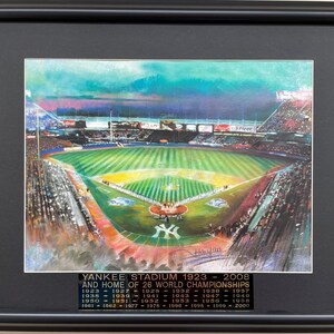 Haiyan &quot; Yankee Stadium,1923-2008 & Home of 26 World Series&quot; Framed Art