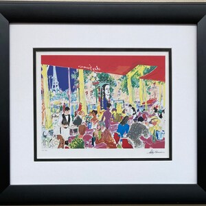 LeRoy Neiman &quot;Chez Francis &#39;97&quot; Newly CUSTOM FRAMED Print PARIS Cafe Restaurant