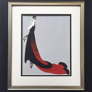 Erte &quot;Splendeaur&quot; NEWLY CUSTOM FRAMED Print Art Deco - Decor Fashion Design