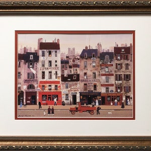 Michel Delacroix &quot;Au Bon Muscadet&quot; CUSTOM FRAMED Primitive Art, Notre Dame