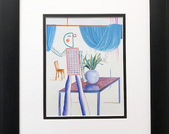 David Hockney « Invented Man Reveal Still Life » Pop Art PERSONNALISÉ ENCADRÉ NOUVEAU livre Folio dérivé d’un livre de David Hockney