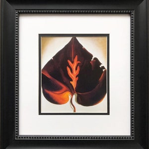 Georgia O'Keeffe "Dark and Lavender Leaves" Art Print Custom Framed