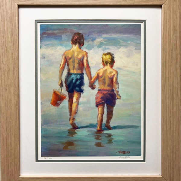 Lucelle Raad "Like Brothers" NEW CUSTOM FRAMED Hand Signed Art