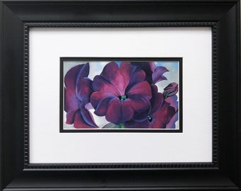 Georgia O'Keeffe "Petunias" Art Print Custom Framed New