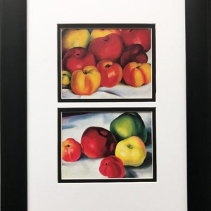 Georgia O&#39;Keeffe &quot;Apple Family 2 & 3&quot; Art Print Custom Framed