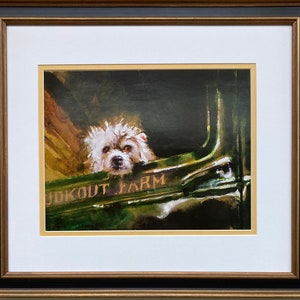 Jamie Wyeth &quot;Ziggy by Jamie&quot; CUSTOM FRAMED Art Andrew Americana Dog