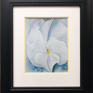 Georgia O&#39;Keeffe &quot;White Pansy&quot; Art Print Custom Framed