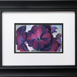 Georgia O&#39;Keeffe &quot;Petunias&quot; Art Print Custom Framed