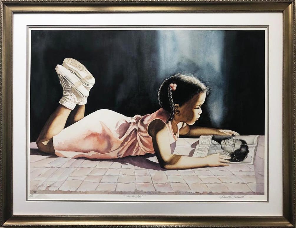 Kenneth Gatewood "In Her Light" Custom Framed Hand Signed African American Art