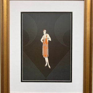 Erte &quot;Manhattan Mary I&quot; CUSTOM FRAMED Print Art Deco Design Designer French