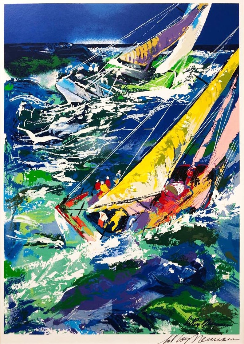 LeRoy Neiman High Seas Sailing Framed Hand Signed Etsy