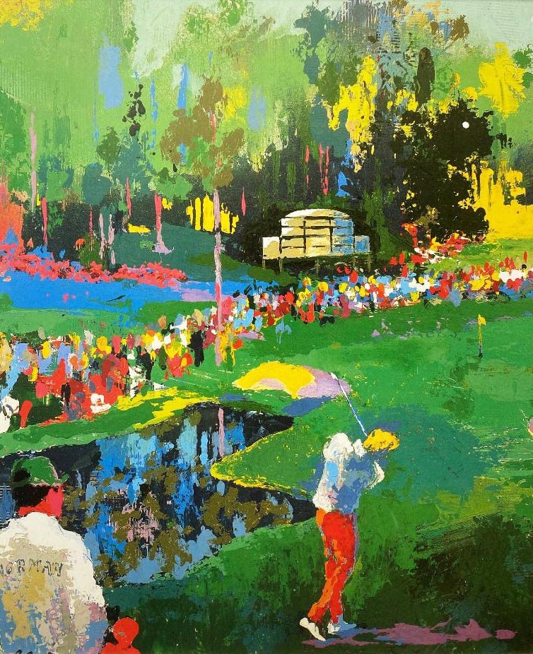 Leroy Neiman Awesome Vintage Print the Masters 15th Hole GOLF