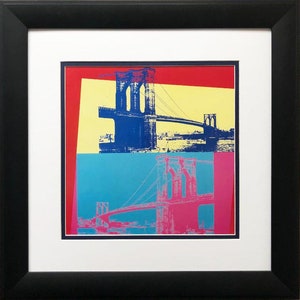 Andy Warhol "Brooklyn Bridge" CUSTOM FRAMED Art Lithograph