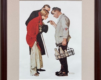 Norman Rockwell "Milkman & Young Couple 1935" CUSTOM FRAMED Art  Print Americana