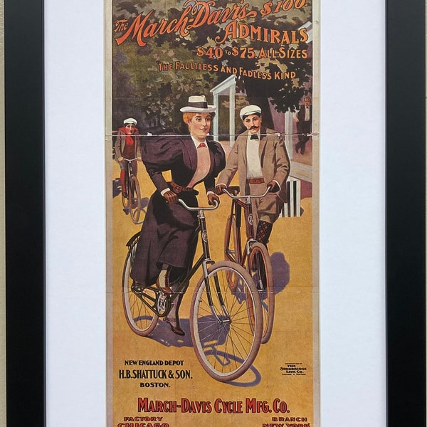 Vintage  Bicycle Poster "March-Davis Bicycles" (1897)  Framed Art