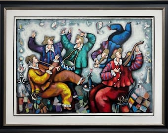Michael Kachan  "Happy Times"  Hand Signed Limited Edition Framed Art Music New!