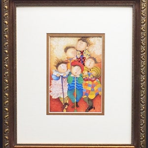 Graciela Rodo Boulanger &quot; Les Trottinettes&quot; LITHOGRAPH Custom FRAMED art NEW