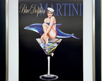 Vintage Mermaid Martini Bar Wall Art | Ralph Burch Resin