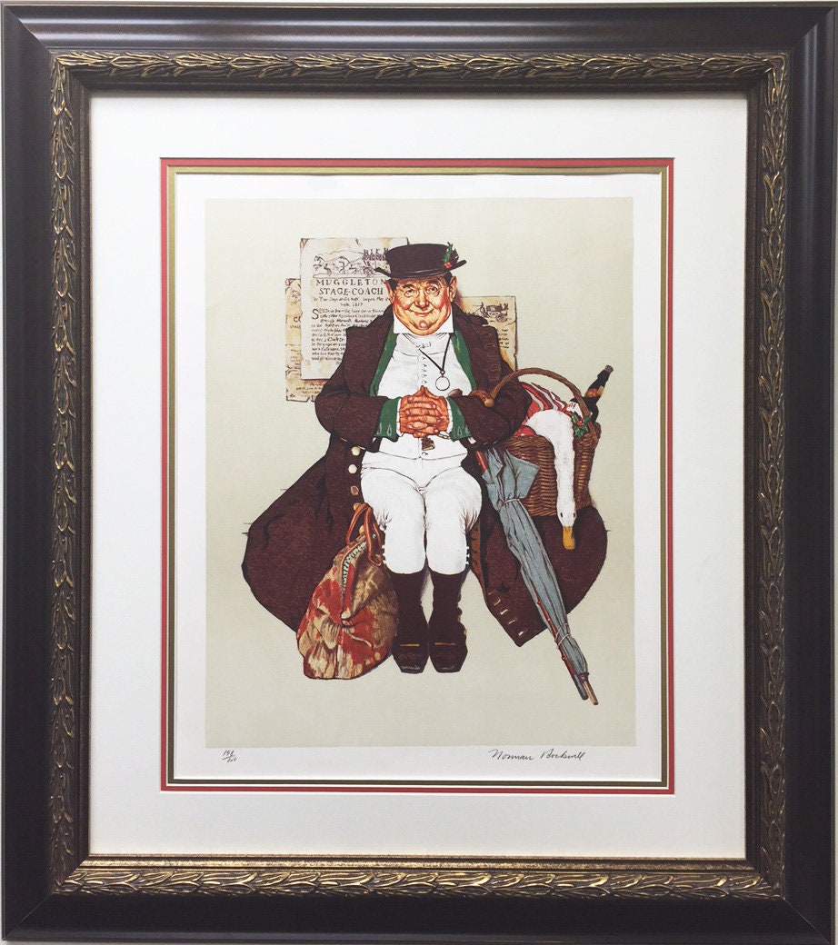 Norman Rockwell "Muggleton's Stagecoach" HAND SIGNED Original Lithograph