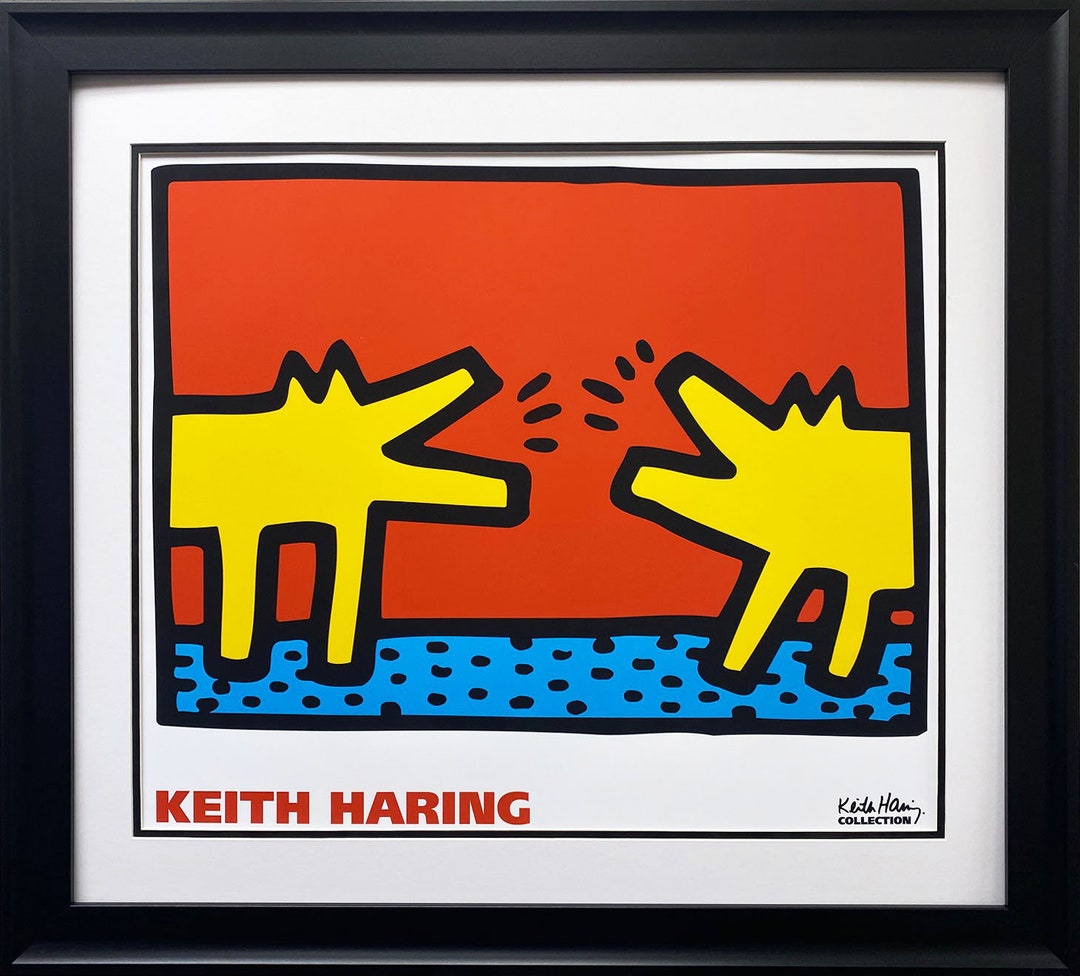キース・ヘリング「無題 1989 犬たち」額入りポップアート