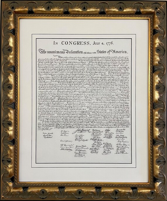 Declaration of Independence Custom Framed Historical Document | Etsy