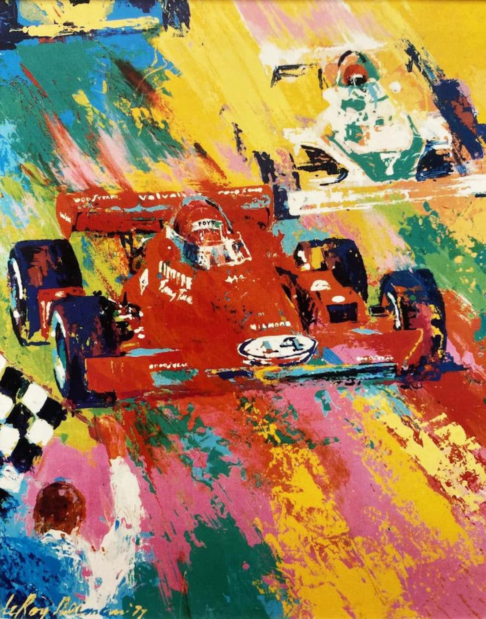 LeRoy Neiman A.J. Foyt Indy 500 FRAMED Art Print Etsy