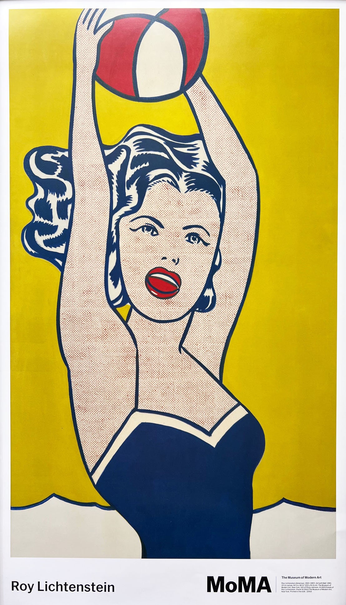 Roy Lichtenstein framed print : Girl with Hair Ribbon 30 x 30 cm