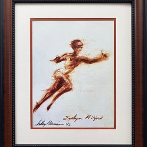LeRoy Neiman &quot;Evelyn Ashford&quot; NEW CUSTOM FRAMED Matted Art Print