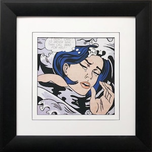 Roy Lichtenstein &quot;Drowning Girl&quot; CUSTOM FRAMED Lithograph