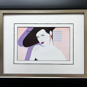 Patrick Nagel &quot;Untitled #37&quot; CUSTOM FRAMED Art Deco Print