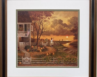 Charles Wysocki "Supper Call" Newly FRAMED Art Americana Rural