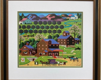 Charles Wysocki "Plum Valley" Newly FRAMED Art Americana Rural