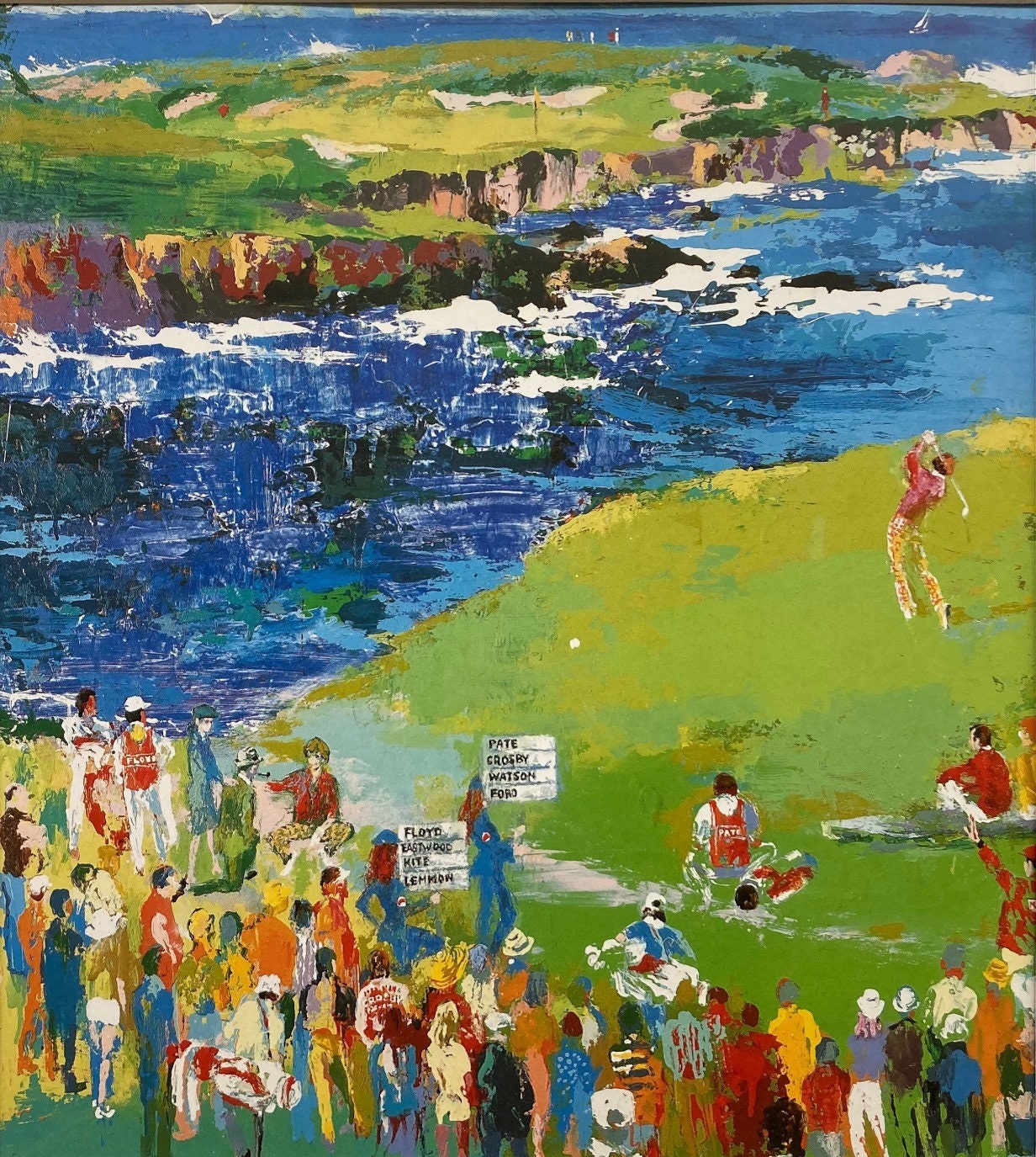 ち*6様 Leroy Neiman オーガスタ ゴルフ シルクスクリーン Amazon.com: LEROY NEIMAN 