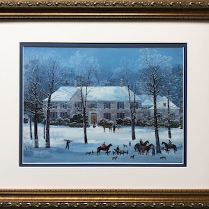 Michel Delacroix &quot;La Chasse D&#39;Hiver&quot; CUSTOM FRAMED