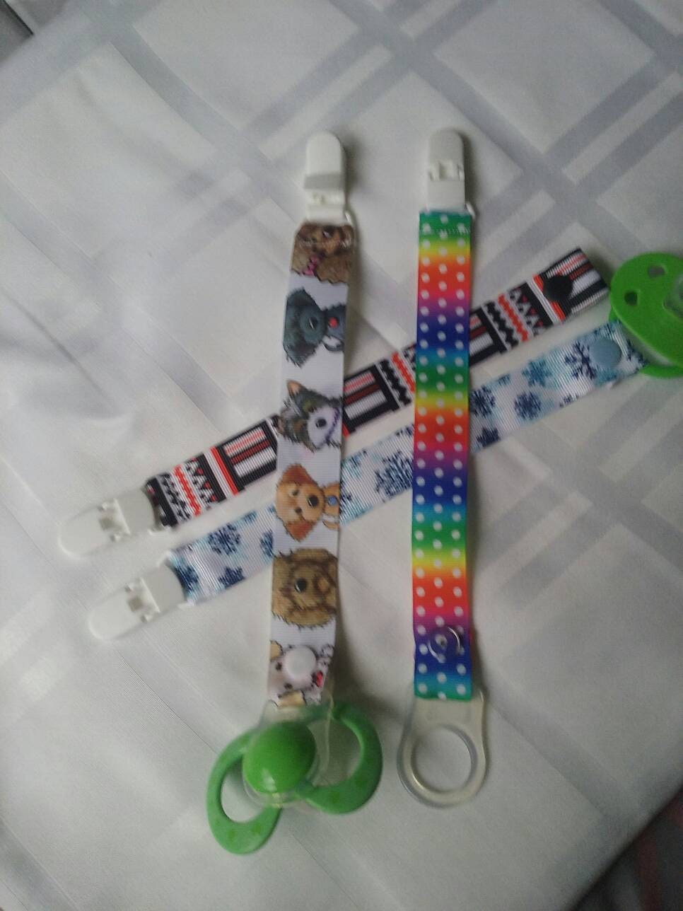 4 Infant Baby Boy Pacifier/ Dummy Straps With 2 Mam/nuk Rings Etsy UK