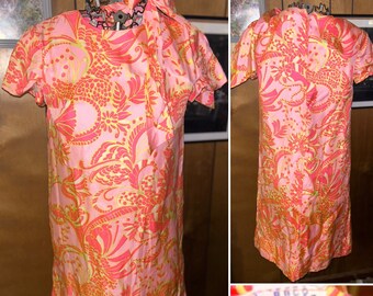 Abe Schrader Groovy Hottie Pink Shift Dress, Sz. SM