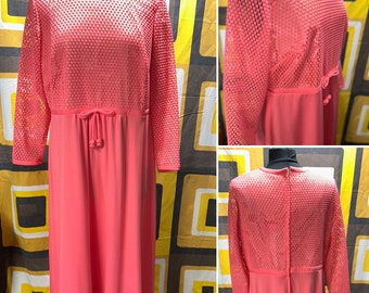 Volup Vintage Coral Pink Maxi Dress Sz. 2x