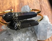 Black tourmaline bracelet, boho jewerly, raw crystal jewelry, bracelets for women, raw gemstone jewelry, personalized-gift, anxiety relief