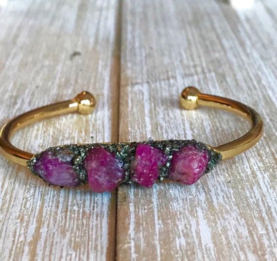 Ruby bracelet sterling silver July birtstone jewelry July birthday gift for her Crystal ruby jewelry for women Gemstone womens bracelet