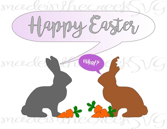 Happy Easter Bunnies Missing Ear What Speech Bubble Funny Etsy