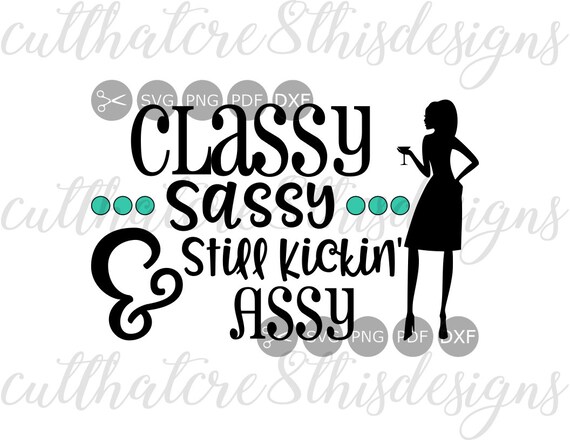 Classy Sassy Still Kickin Assy Lady Drink Quotes Etsy
