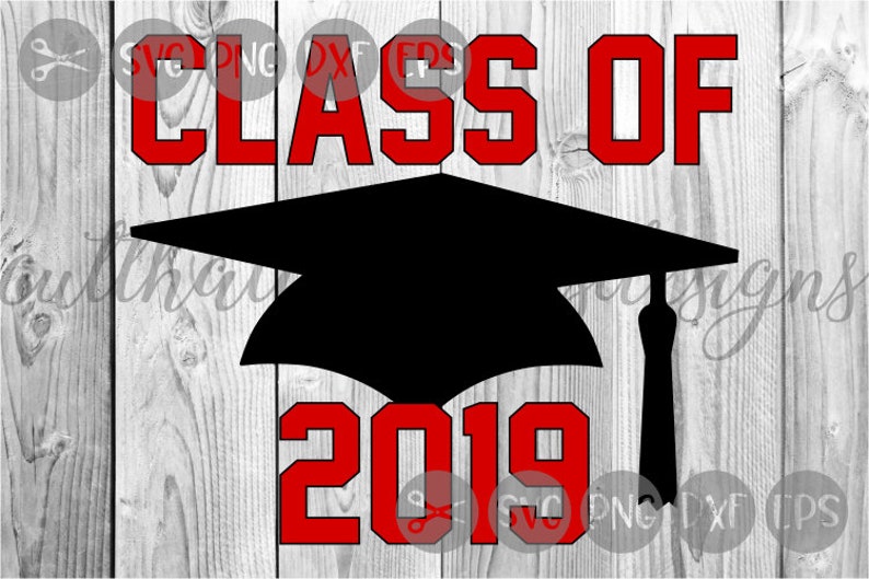 Download Class Of 2019 Red Black Graduation Cap Tassel SVG File | Etsy