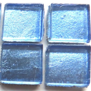 Mosaic Tiles/ 3/5" (15mm) Rich Steel Blue Metallic Foil Back Mosaic Glass tiles (25 Tiles)//Mosaic Surplus//Mosaic Supplies
