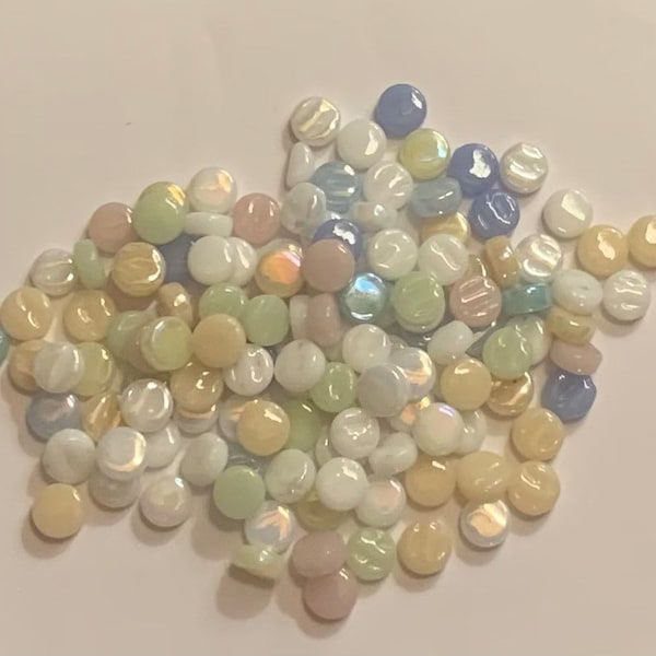 100 MINI 8mm Pastel & White Mix Darling Dotz/100pc/Mosaic Supplies//Mosaic Surplus//Mosaic Glass